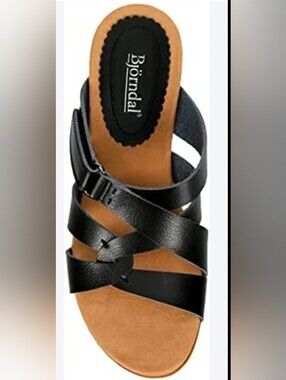 Bjorndal Black Strappy Slide Sandal Size 8